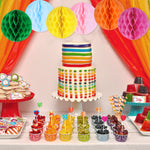 Party Decorations Kit 11pcs Birthday Hats with Pom Poms 20pcs Party Blowouts 6pcs Paper Flower Balls