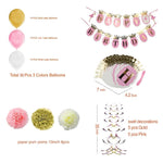 Glitter Happy Birthday Banner Glitter Poms Poms Balloons Paper Party Decorations