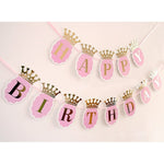 Glitter Happy Birthday Banner Glitter Poms Poms Balloons Paper Party Decorations