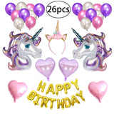 Happy Birthday Unicorn Balloons Banner Set Drcorative Unicorn Balloons Kit Birthday Party Supplies