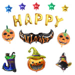 Happy Halloween Aluminum Foil Balloons Set Pumpkin Witch Bat Balloons Kit Festival Decor