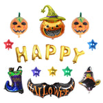 Happy Halloween Aluminum Foil Balloons Set Pumpkin Witch Bat Balloons Kit Festival Decor
