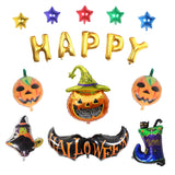 Happy Halloween Aluminum Foil Balloons Set Pumpkin Witch Bat Balloons Kit Festival Decor