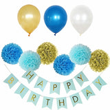 Tissue Paper Flowers Pom Pom Tassel Paper Garland And Balloons Kit for Birthday Party Wedding Decoration