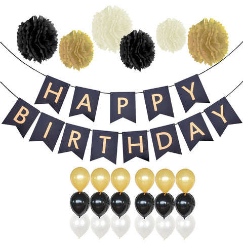 Paper Flowers Pom Pom Tassel Paper Garland And Balloons Kit for Birthday Wedding Decoration
