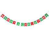Tissue Paper Flowers Pom Pom Xmas Tree Paper Garland Tassels Merry Christmas Banner