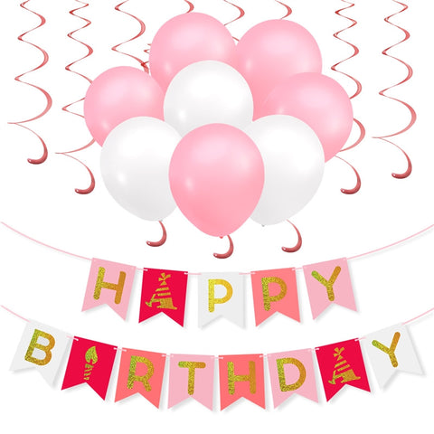 Paper Garland Banner Balloons Kit Hanging Swirl Decoration For Birthday/Wedding/Party Christmas/Decoration