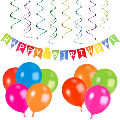 Paper Garland Banner Balloons Kit Hanging Swirl Decoration For Children Birthday/Wedding/Party/Christmas/Decoration