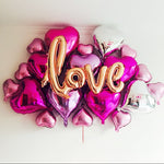 Foil Love Balloons Kit Wedding Decoration Engagement Party Wedding Centerpieces Bachelorette Party Bridal