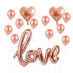 Rose Gold Love Balloons Kit Foil Heart Balloons Valentines Day Decor Balons Party Baloons Decor