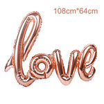 Rose Gold Love Balloons Kit Foil Heart Balloons Valentines Day Decor Balons Party Baloons Decor