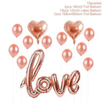 Rose Gold Love Balloons Kit Foil Heart Balloons Valentines Day Decor Balons Party Baloons Decor