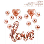 Rose Gold Love Balloons Kit Foil Heart Balloons Valentines Day Decor Balons Party Baloons Decor