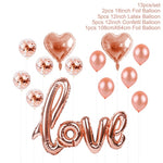 Rose Gold Love Balloons Kit Foil Heart Balloons Valentines Day Decor Balons Party Baloons Decor