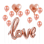 Rose Gold Love Balloons Kit Foil Heart Balloons Valentines Day Decor Balons Party Baloons Decor
