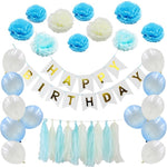 Happy Birthday Party Decorations Kit Inflatable Balloon Tassel Happy Birthday Banner Paper Pom Poms Flower Party Supplies